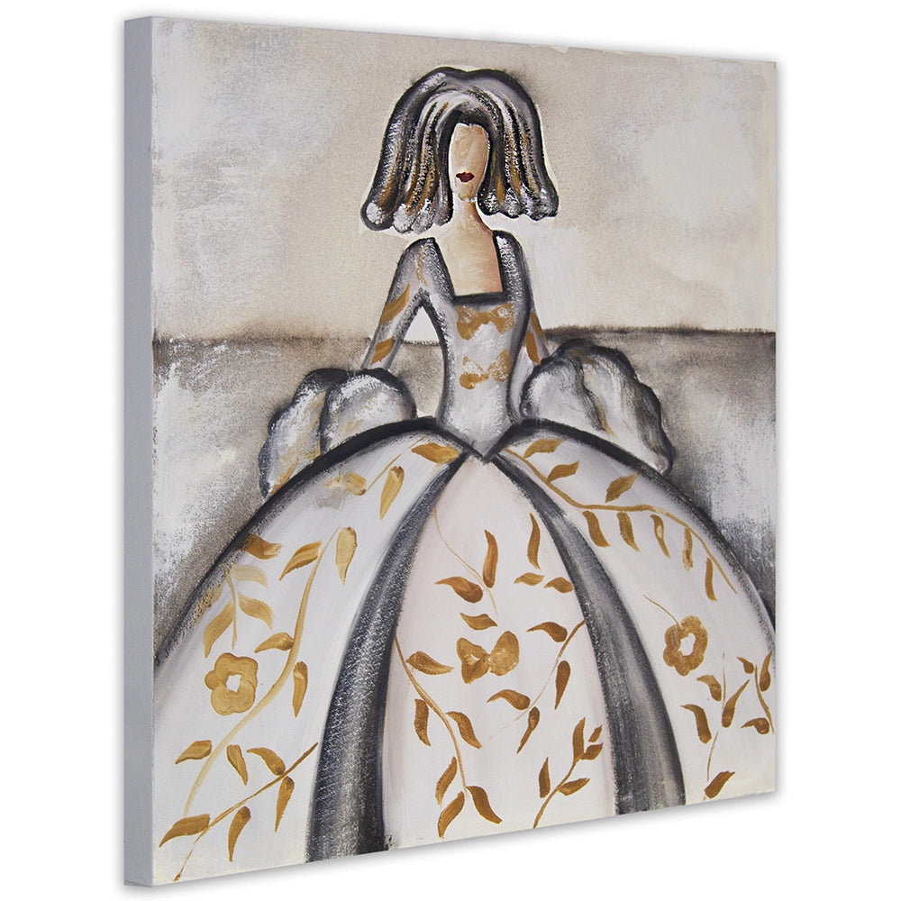 Cuadro de las meninas en tonos neutros y bronce