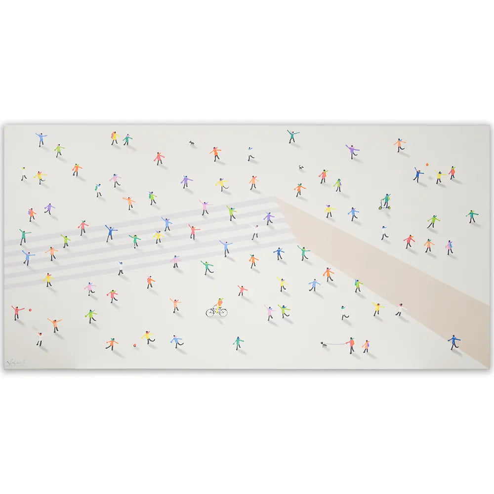 Cuadro decorativo acrílico pintado a mano con figuras