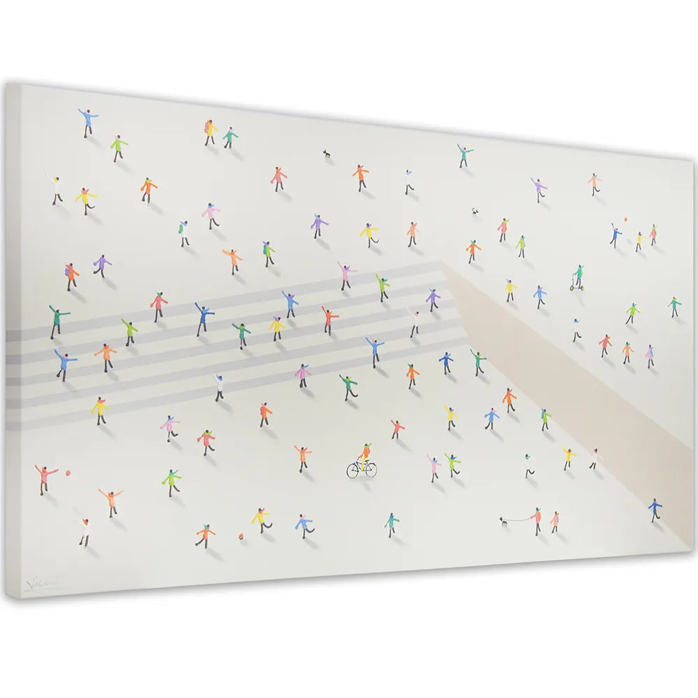 Cuadro decorativo acrílico pintado a mano con figuras