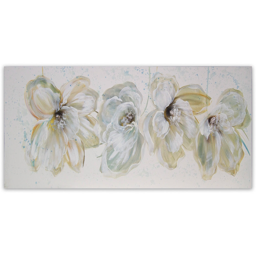 Cuadros modernos de flores grandes en blanco y beige