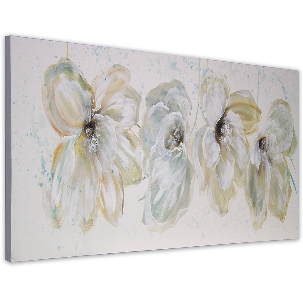 Cuadros modernos de flores grandes en blanco y beige