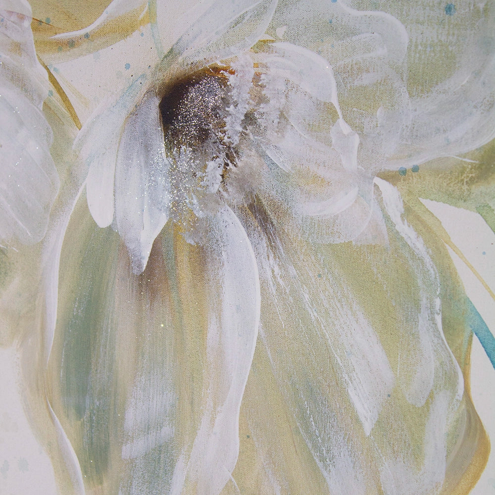 Cuadros modernos de flores grandes en blanco y beige