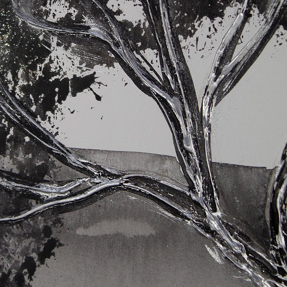 Cuadro monocromo en blanco y negro pintado a mano