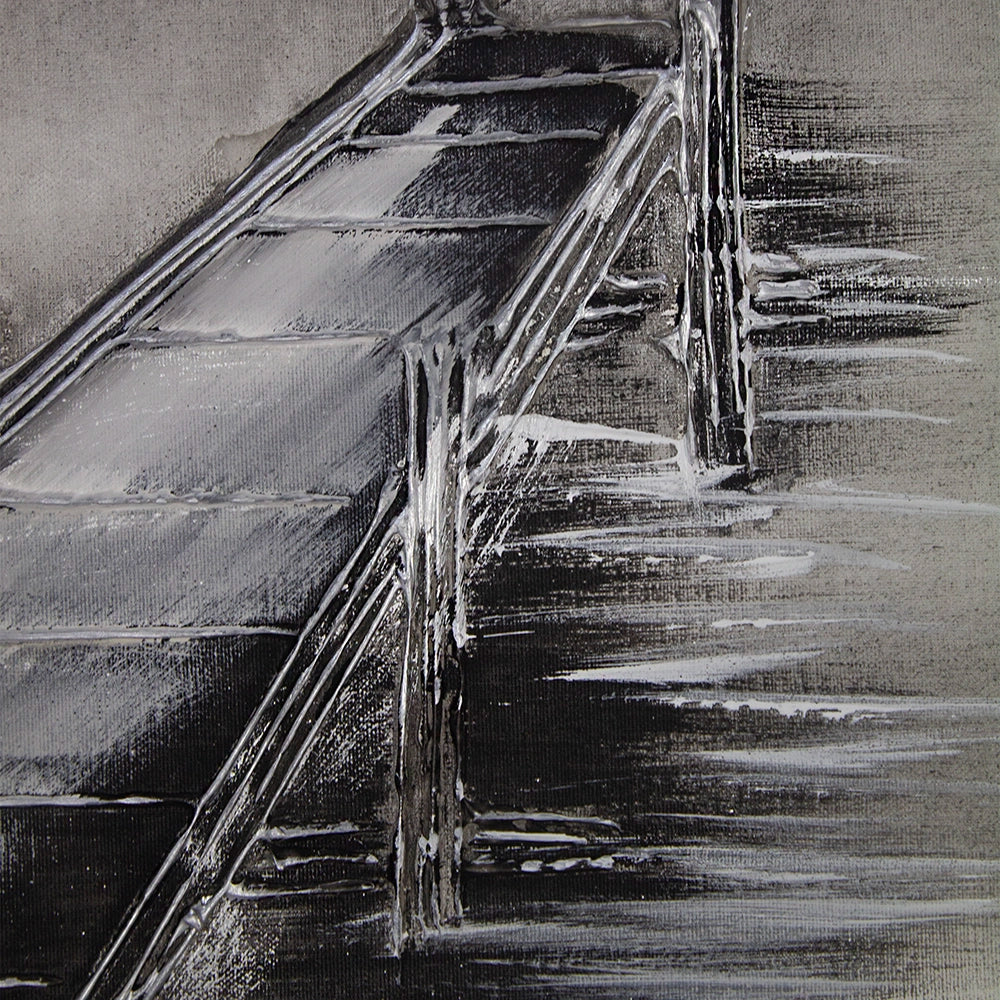 Cuadro monocromo en blanco y negro pintado a mano