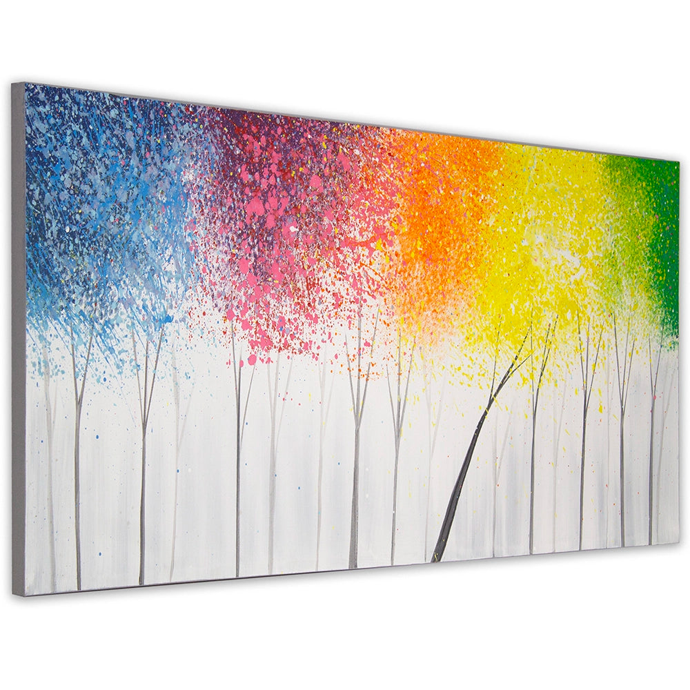 Cuadros con mucho color de bosque abstracto moderno