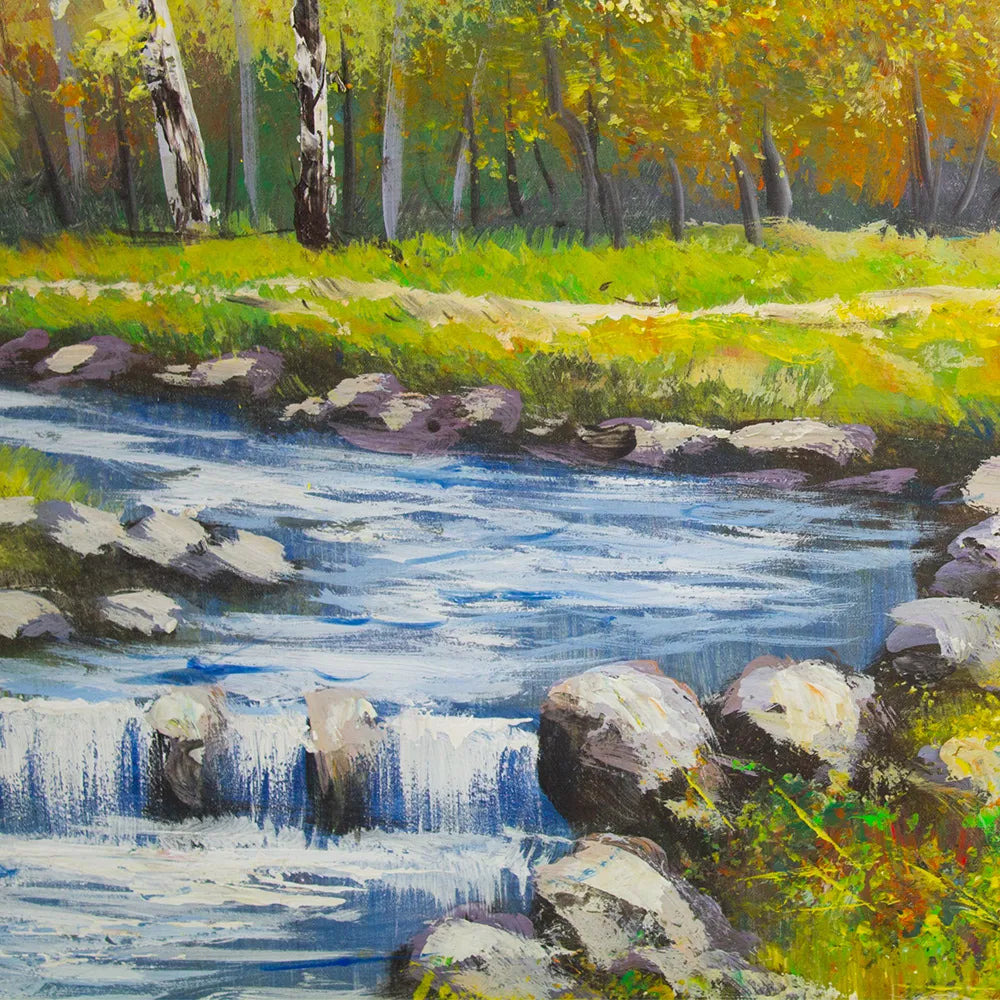 Lienzos pintados a mano | Paisaje otoñal con fuerza cromática