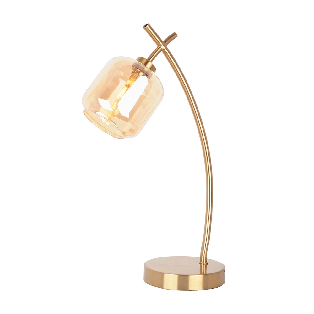 Lámpara sobremesa en latón y ambar | Diseño exclusivo