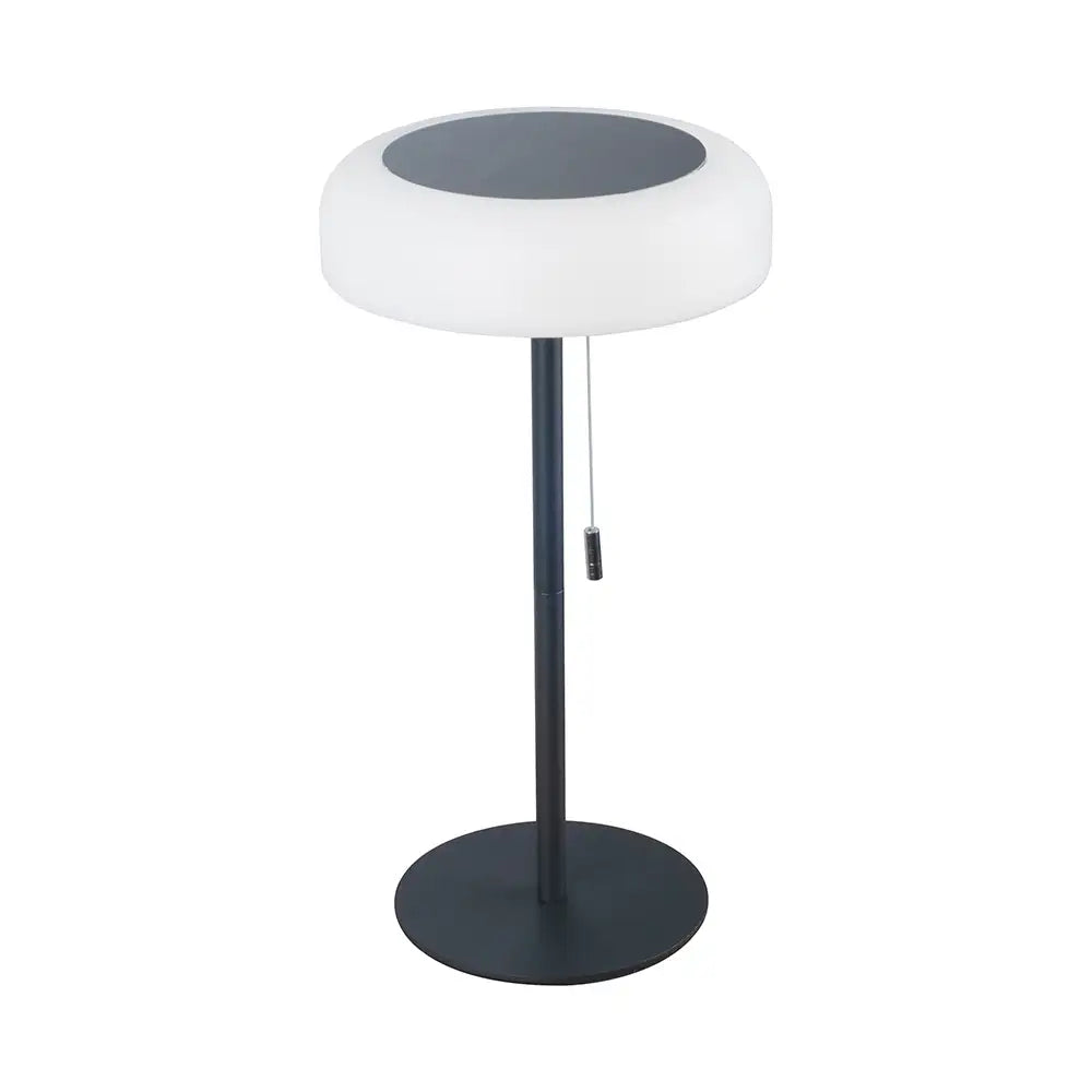 Lámpara de mesa exterior solar negra | Diseño funcional LED