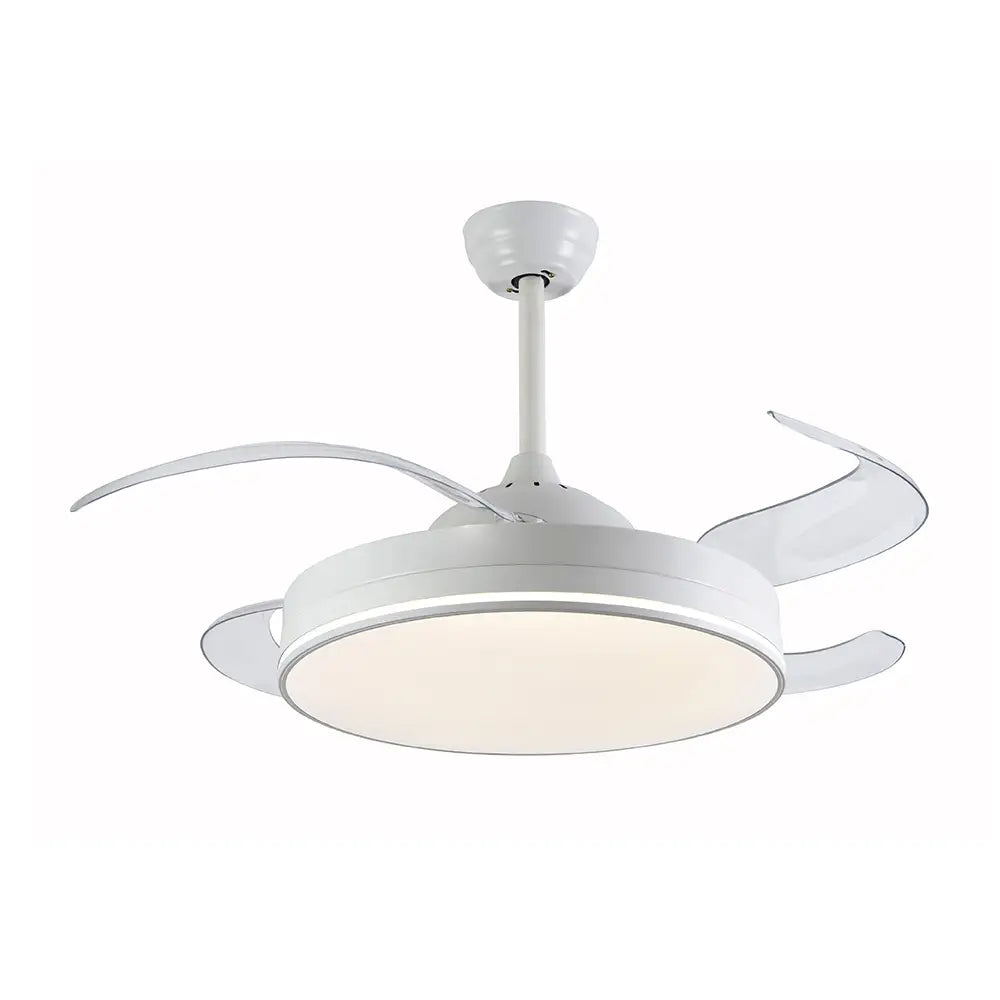 Lámpara ventilador techo LED blanca | Mando a distancia