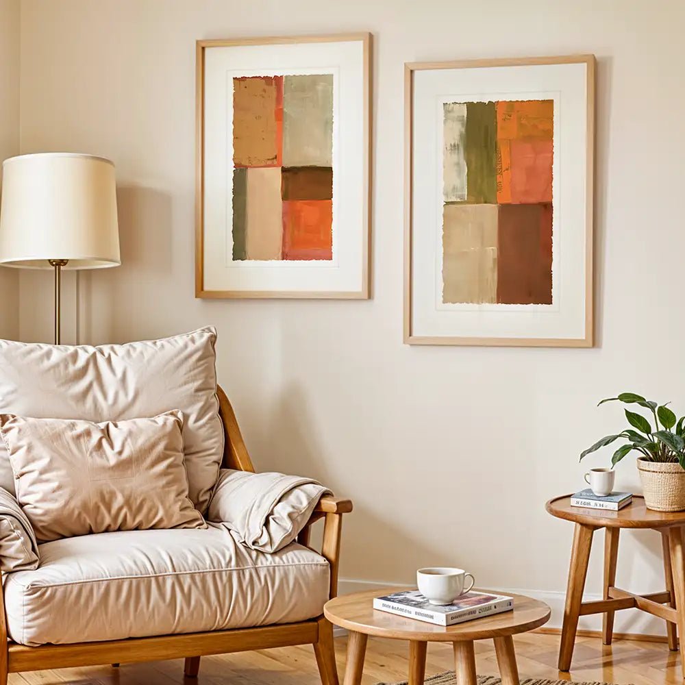 Arte cuadros de colores con paspartu | Geométrico - DekoArte