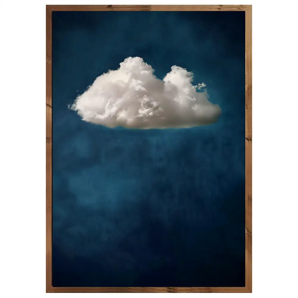 Cuadro abstracto | Azul petróleo y nube blanca - DekoArte