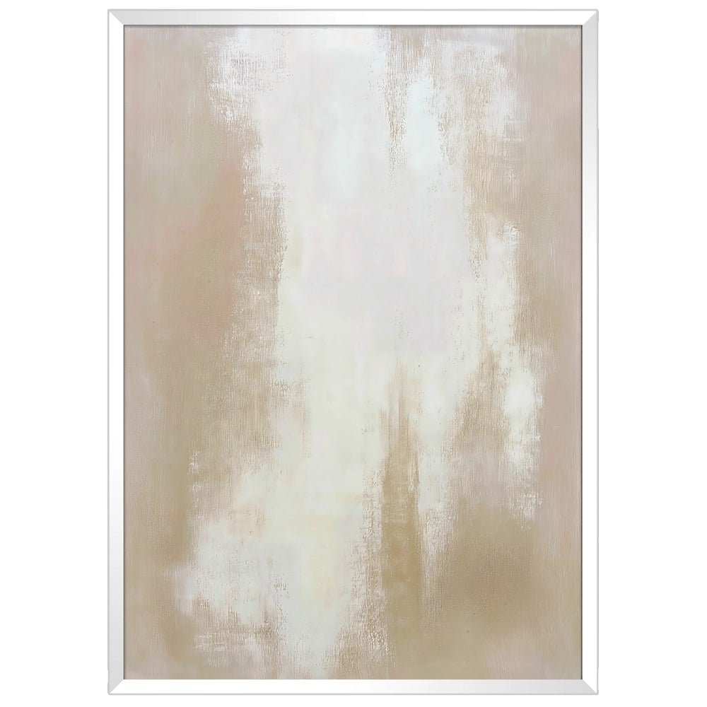 Cuadro abstracto blanco y beige | Textura en calma - DekoArte