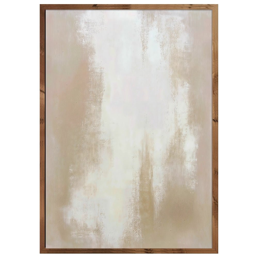 Cuadro abstracto blanco y beige | Textura en calma - DekoArte