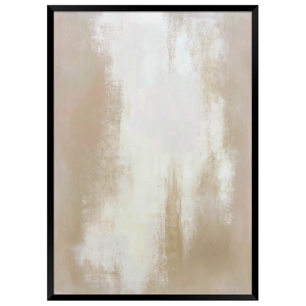 Cuadro abstracto blanco y beige | Textura en calma - DekoArte