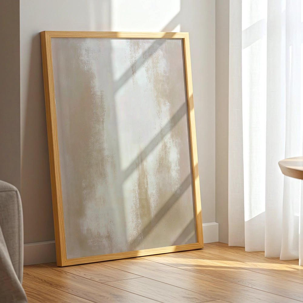 Cuadro abstracto blanco y beige | Textura en calma - DekoArte