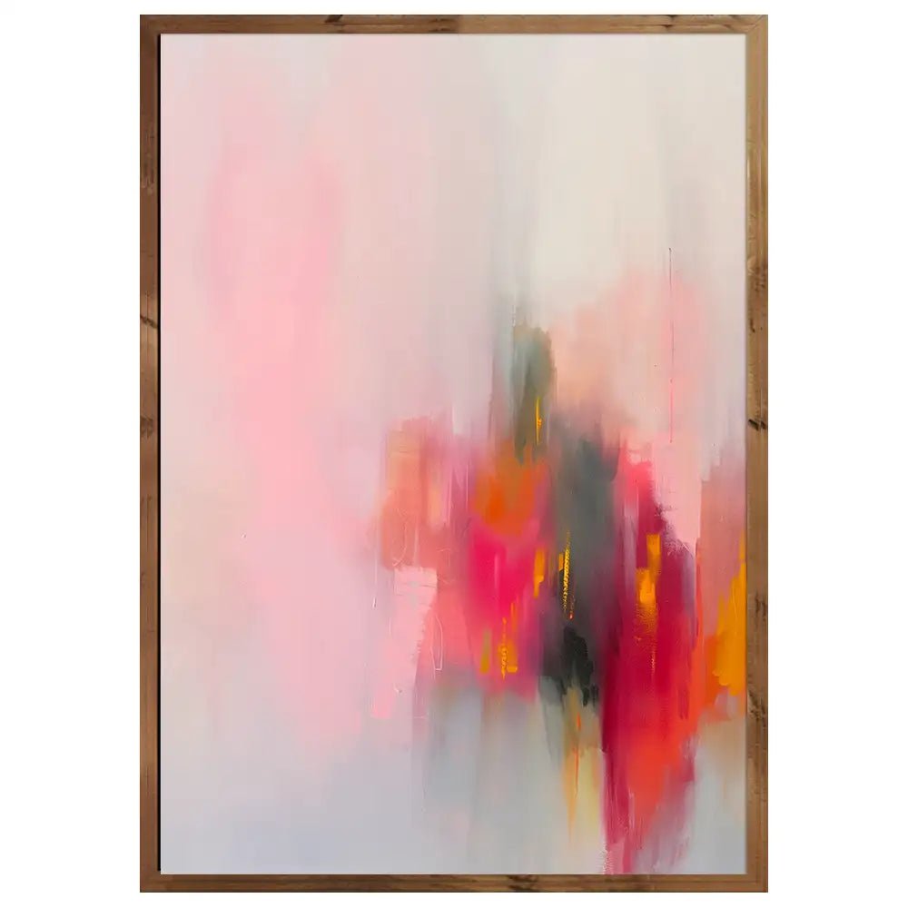 Cuadro abstracto con centro vibrante y energía cálida - DekoArte
