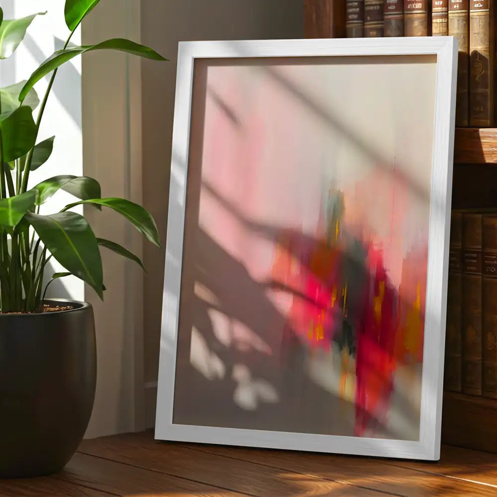 Cuadro abstracto con centro vibrante y energía cálida - DekoArte