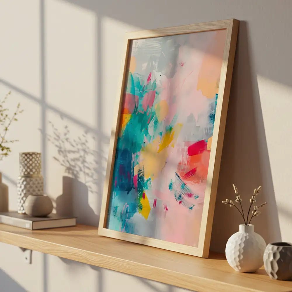 Cuadro abstracto con pinceladas vivas y energía visual - DekoArte