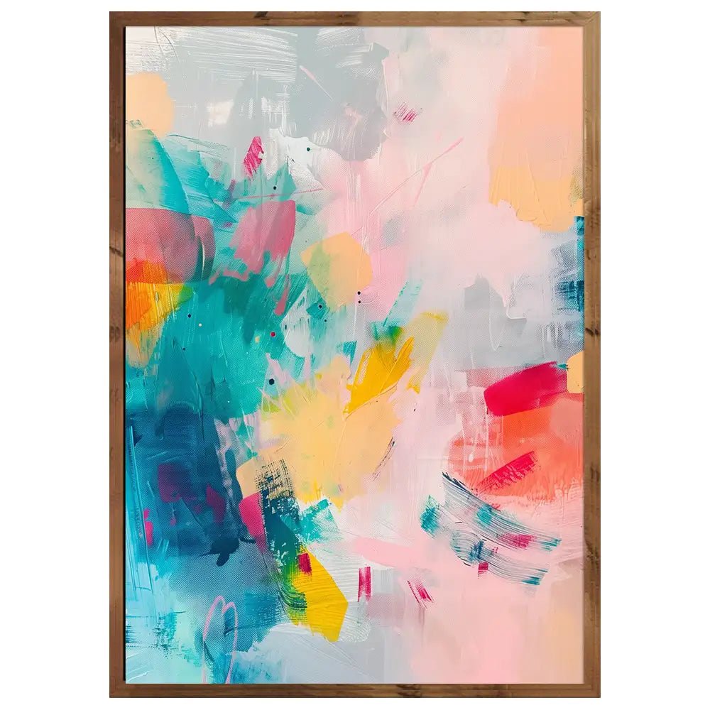 Cuadro abstracto con pinceladas vivas y energía visual - DekoArte