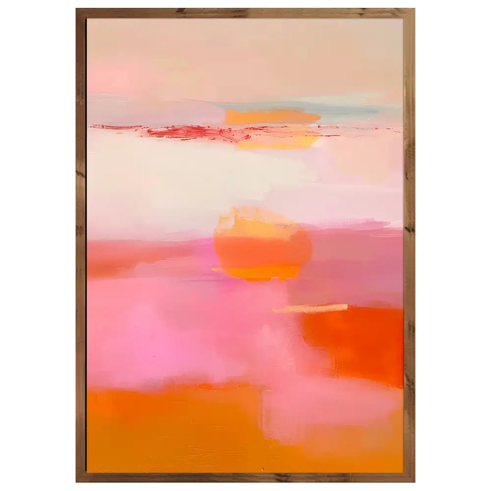 Cuadro abstracto con tonos cálidos y composición serena - DekoArte