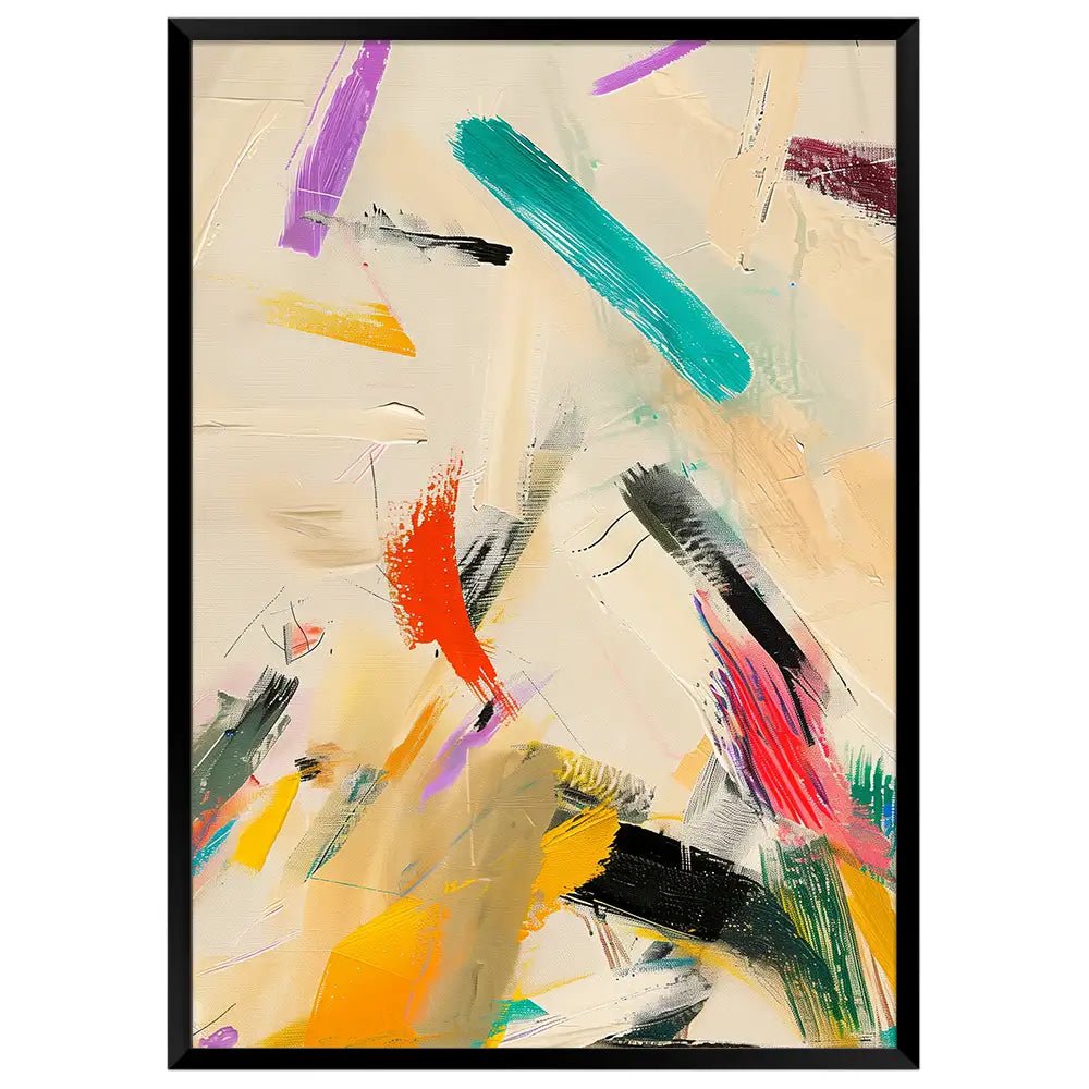 Cuadro abstracto con trazo libre y energía cromática - DekoArte