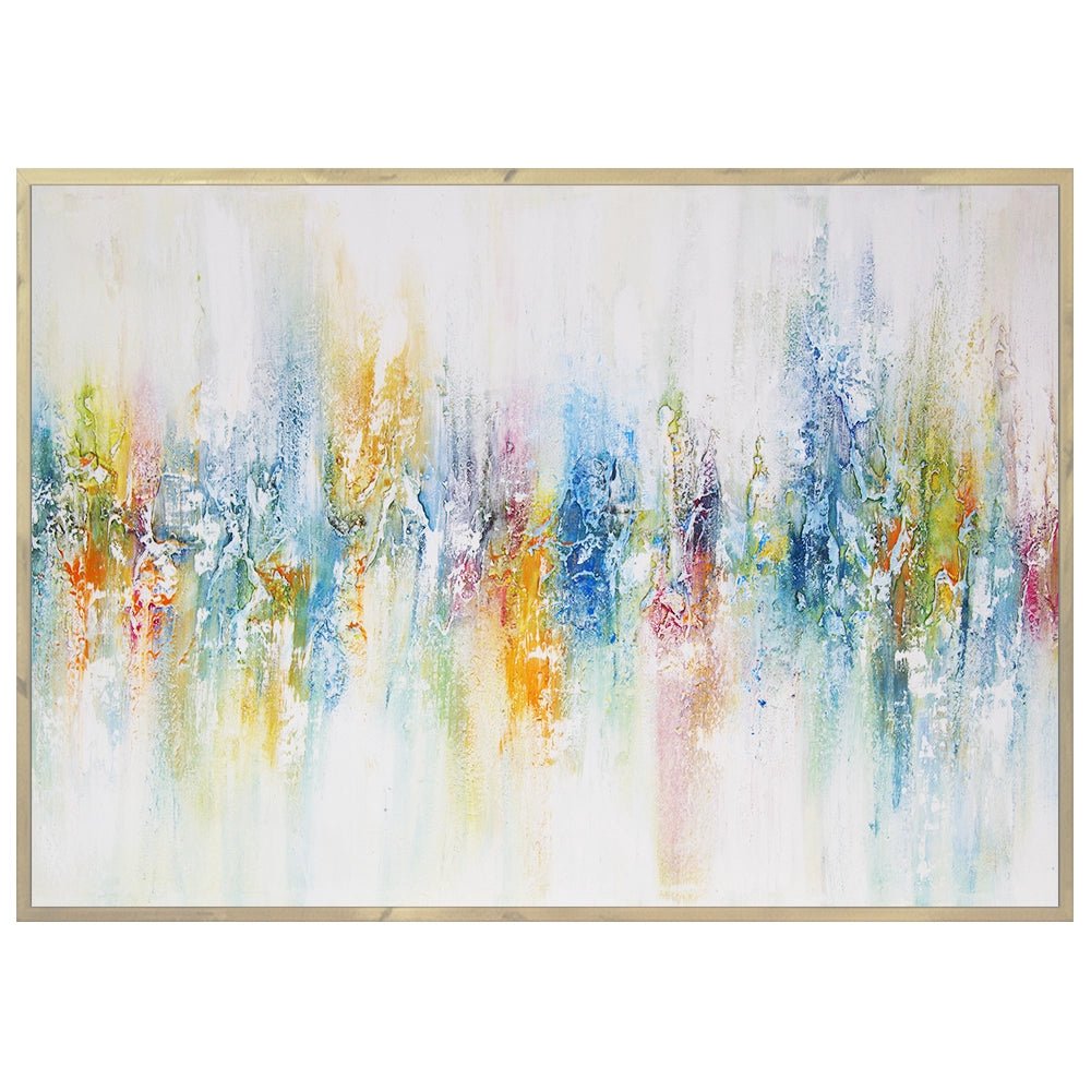 Cuadro abstracto de colores con textura pintado a mano - DekoArte