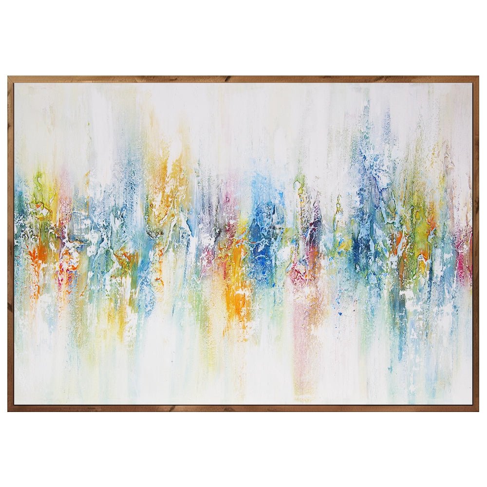 Cuadro abstracto de colores con textura pintado a mano - DekoArte