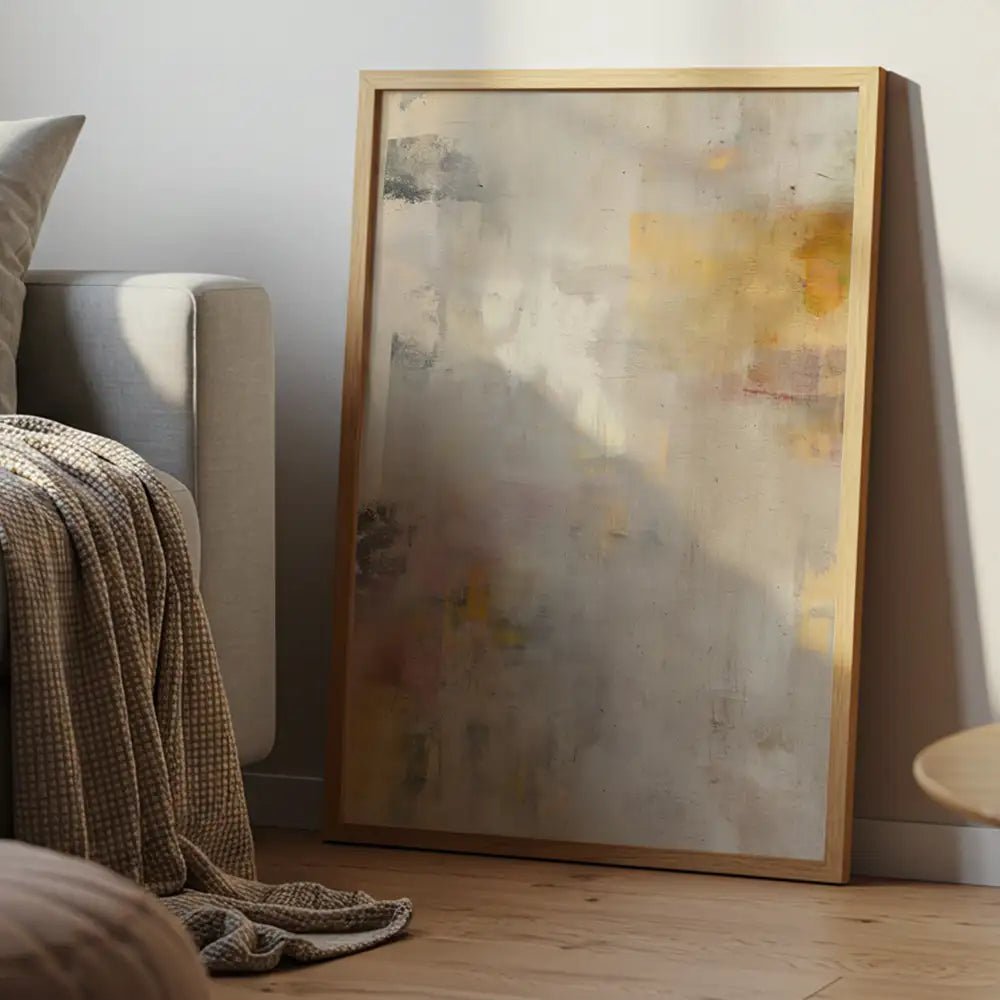 Cuadro abstracto en tonos cálidos | Luz suave para tu hogar - DekoArte