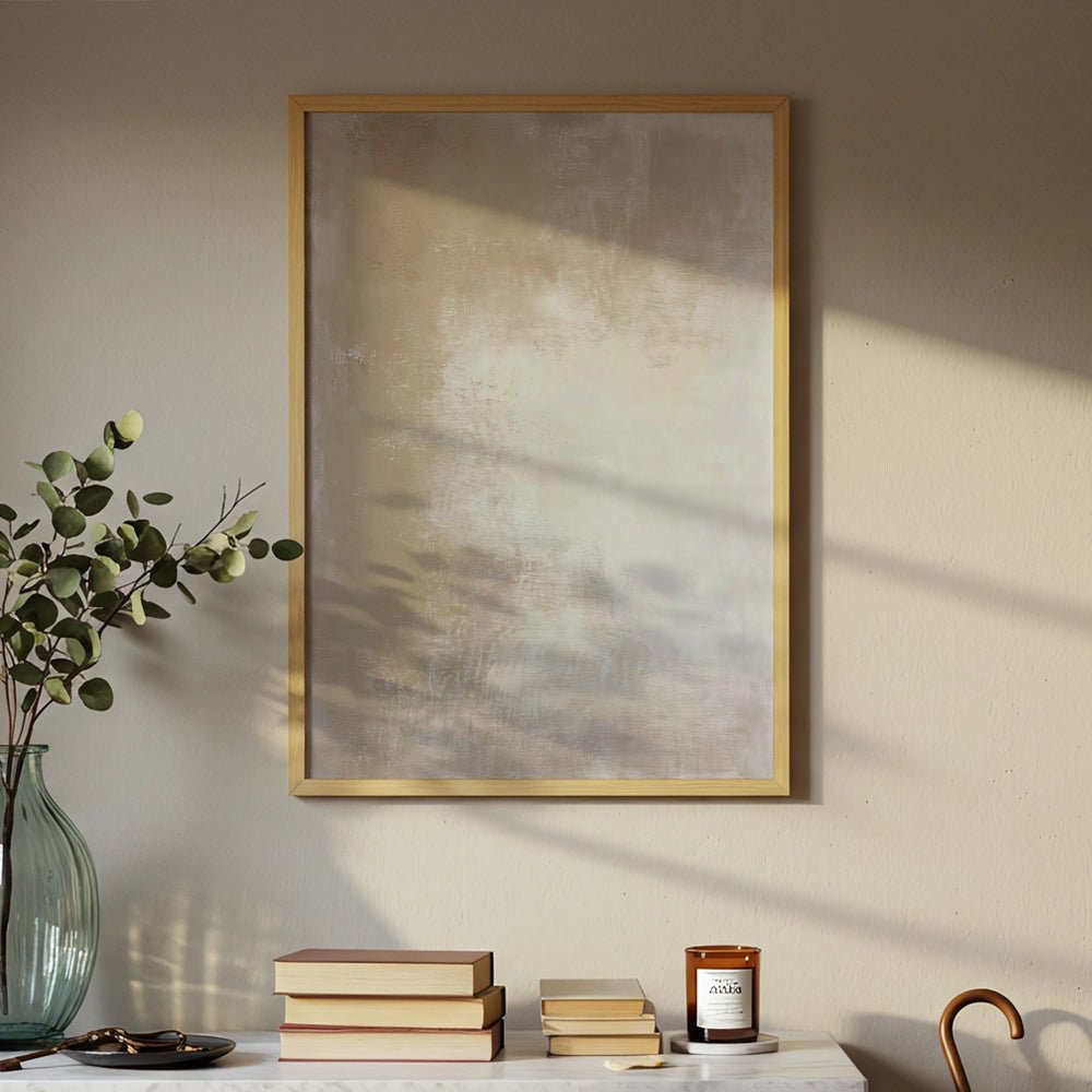 Cuadro abstracto en tonos neutros | Textura suave y elegante - DekoArte