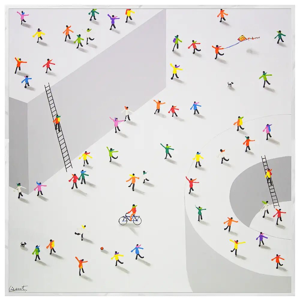 Cuadro arte abstracto pintado a mano en acrílico con figuras - DekoArte