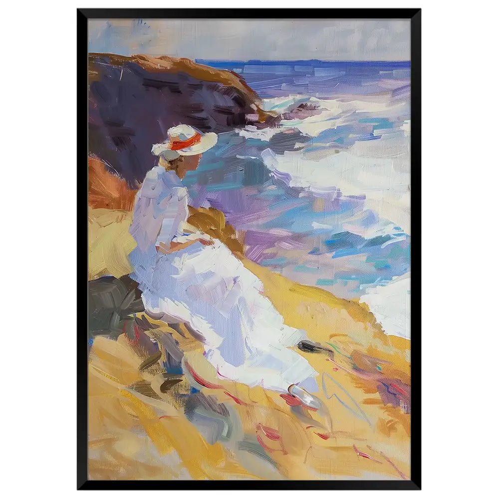 Cuadro clásico con escena costera luminosa - DekoArte