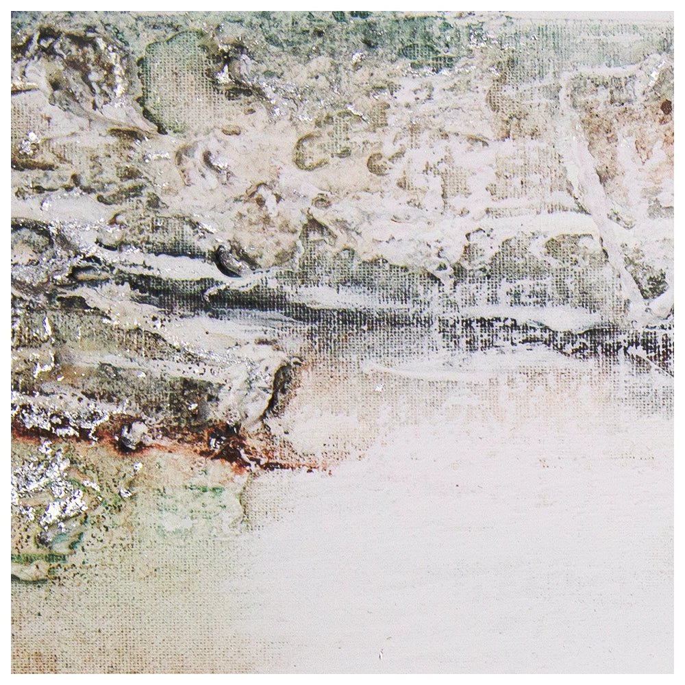 Cuadro con relieve con texturas plateadas - DekoArte