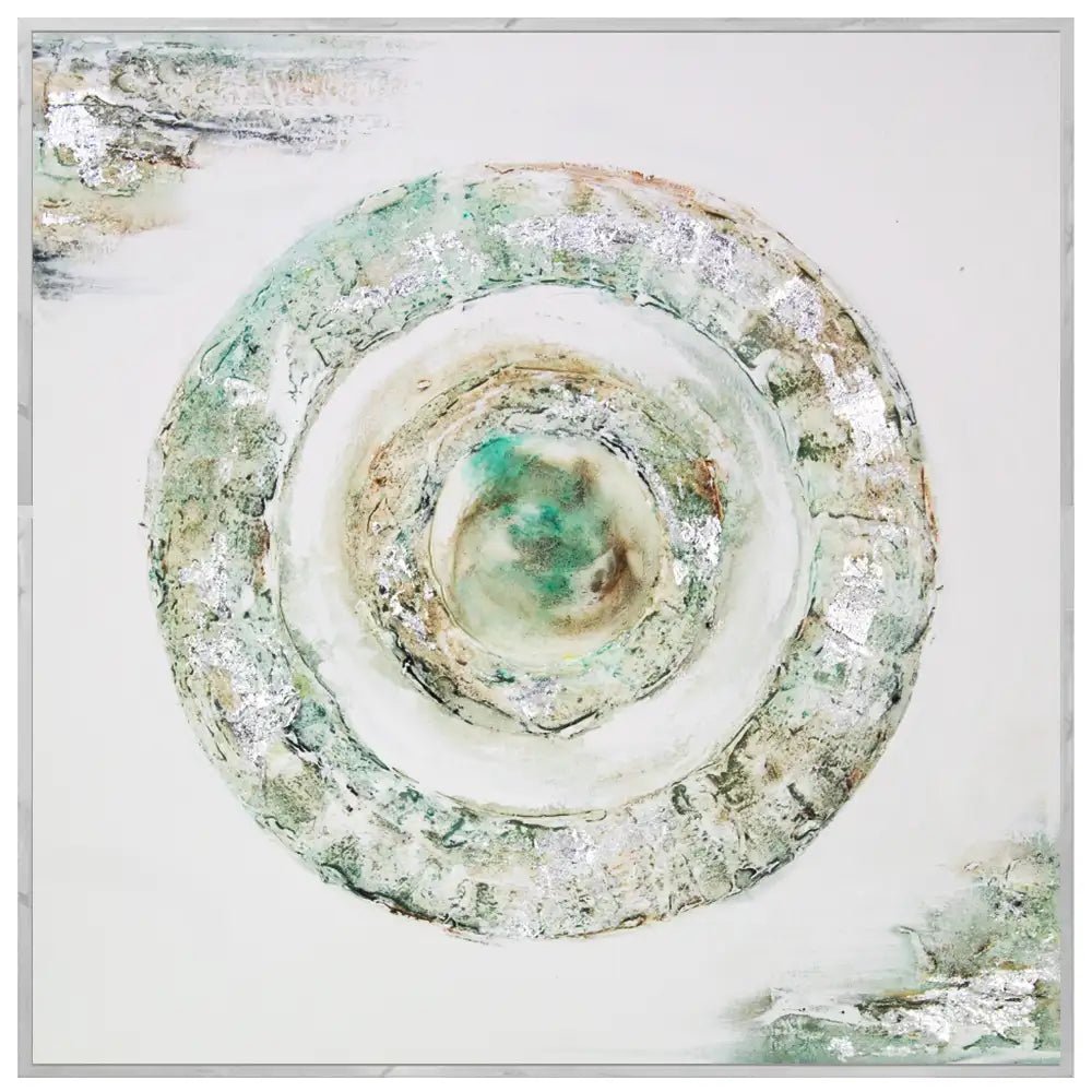 Cuadro con relieve con texturas plateadas - DekoArte