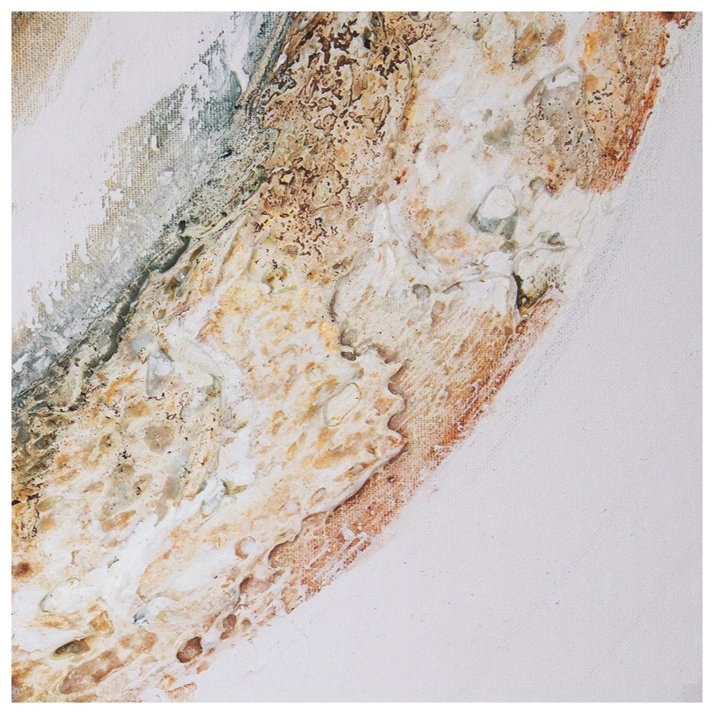 Cuadro con relieve pintado a mano en tonos dorados y tierra - DekoArte