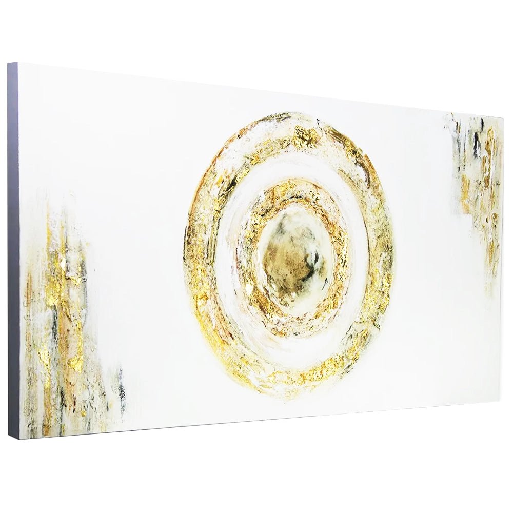 Cuadro con relieve pintado a mano en tonos dorados y tierra - DekoArte