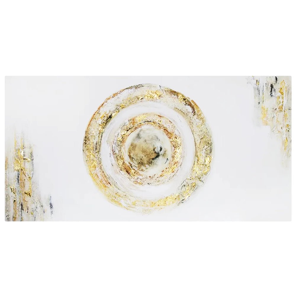 Cuadro con relieve pintado a mano en tonos dorados y tierra - DekoArte