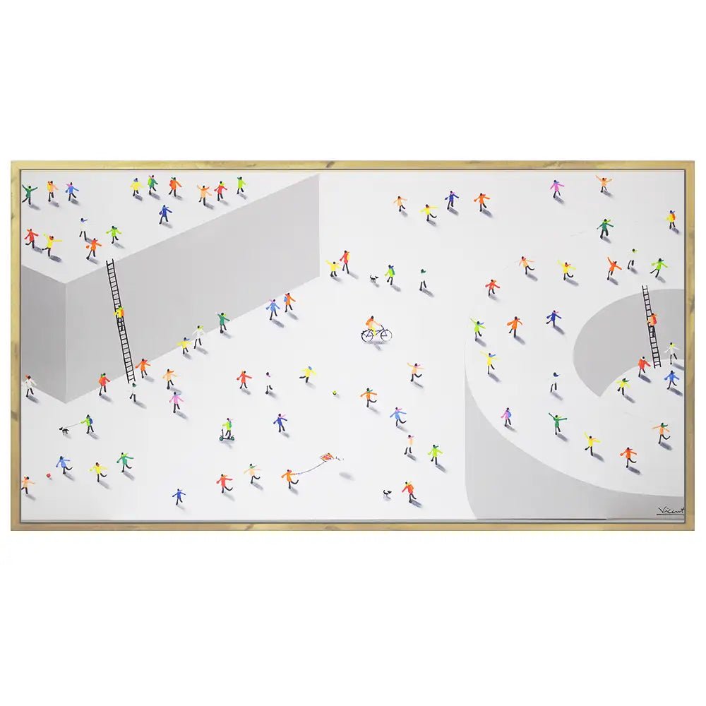 Cuadro con siluetas coloridas | Pintura acrílica con volumen - DekoArte