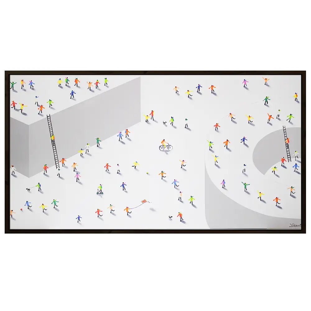 Cuadro con siluetas coloridas | Pintura acrílica con volumen - DekoArte