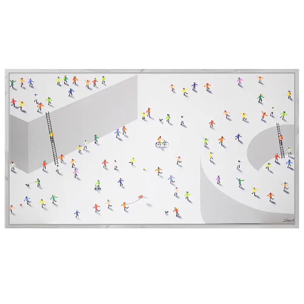 Cuadro con siluetas coloridas | Pintura acrílica con volumen - DekoArte