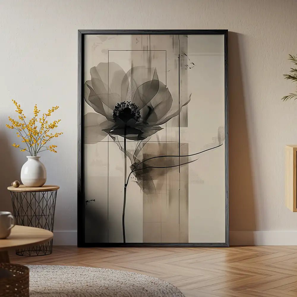 Cuadro de flores grandes con estilo artístico y moderno - DekoArte