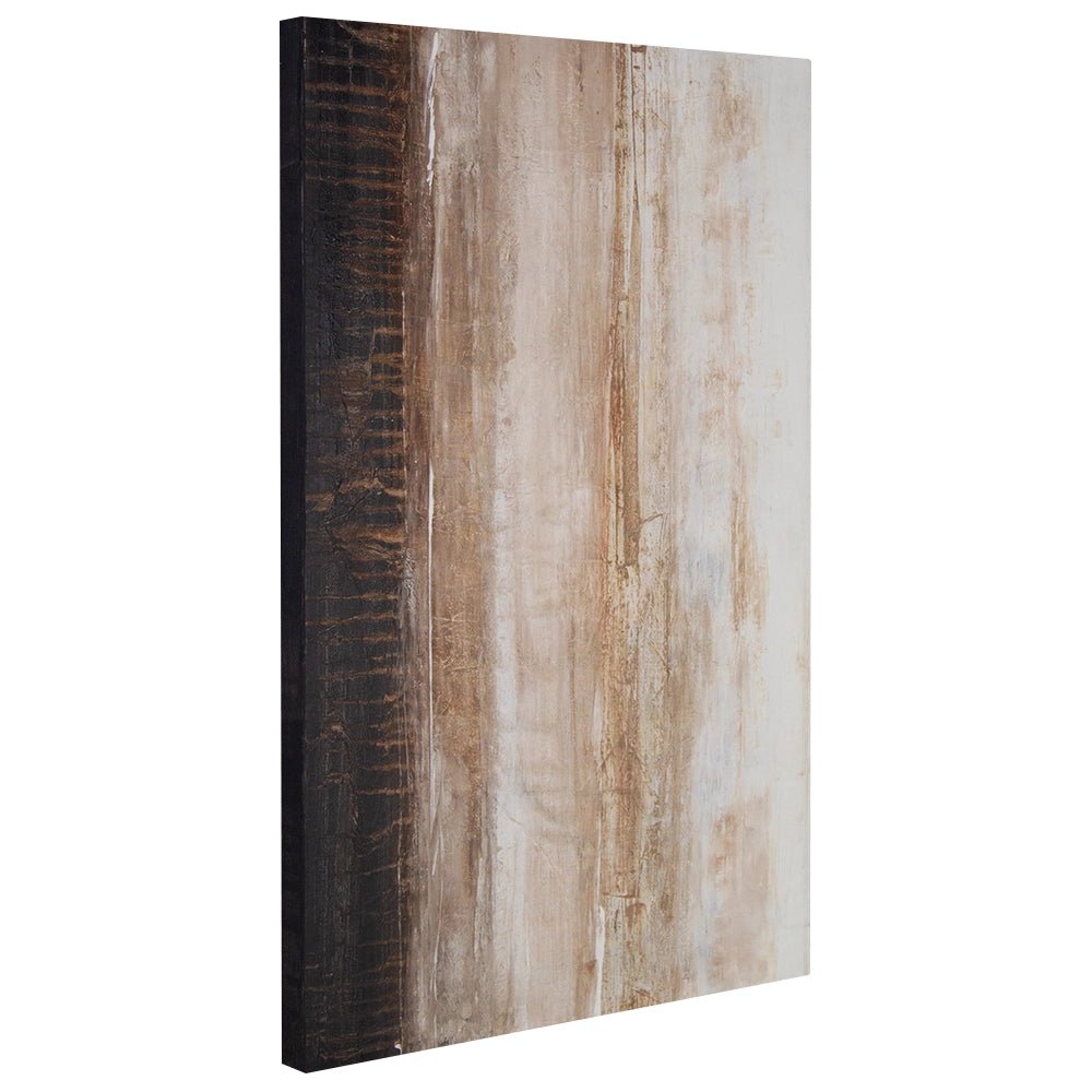 Cuadro de pintura abstracta en tonos tierra y blanco texturizado - DekoArte