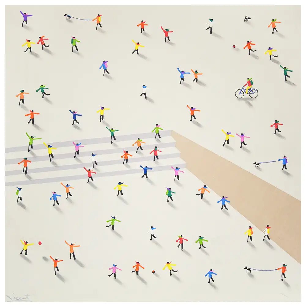 Cuadro decorativo acrílico pintado a mano con figuras - DekoArte