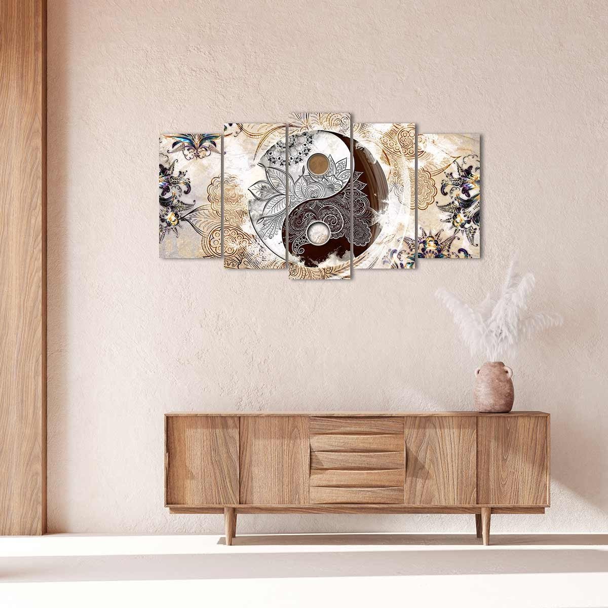 Cuadro en Lienzo Tríptico Estilo Zen Ying Yang - DekoArte