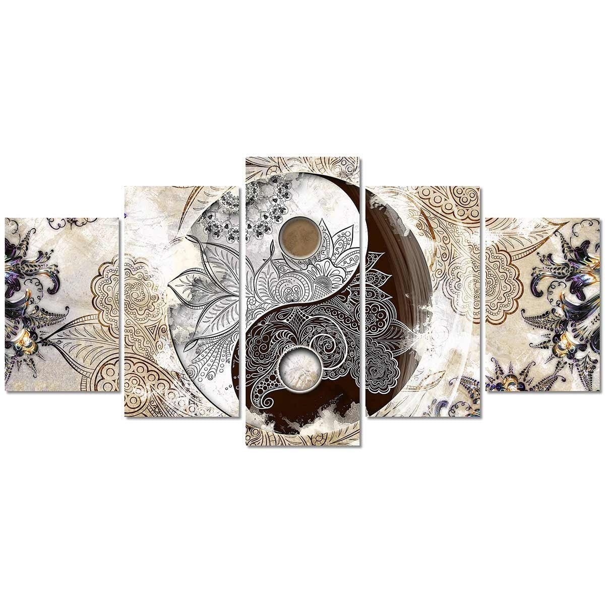 Cuadro en Lienzo Tríptico Estilo Zen Ying Yang - DekoArte