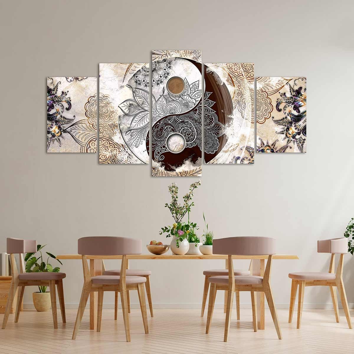 Cuadro en Lienzo Tríptico Estilo Zen Ying Yang - DekoArte