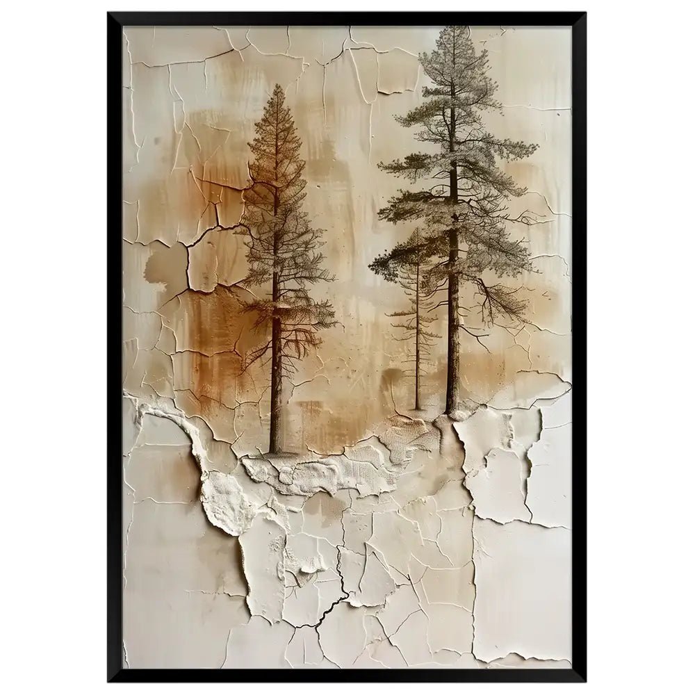 Cuadro Japandi de raíces y textura | Arte que revela el tiempo - DekoArte