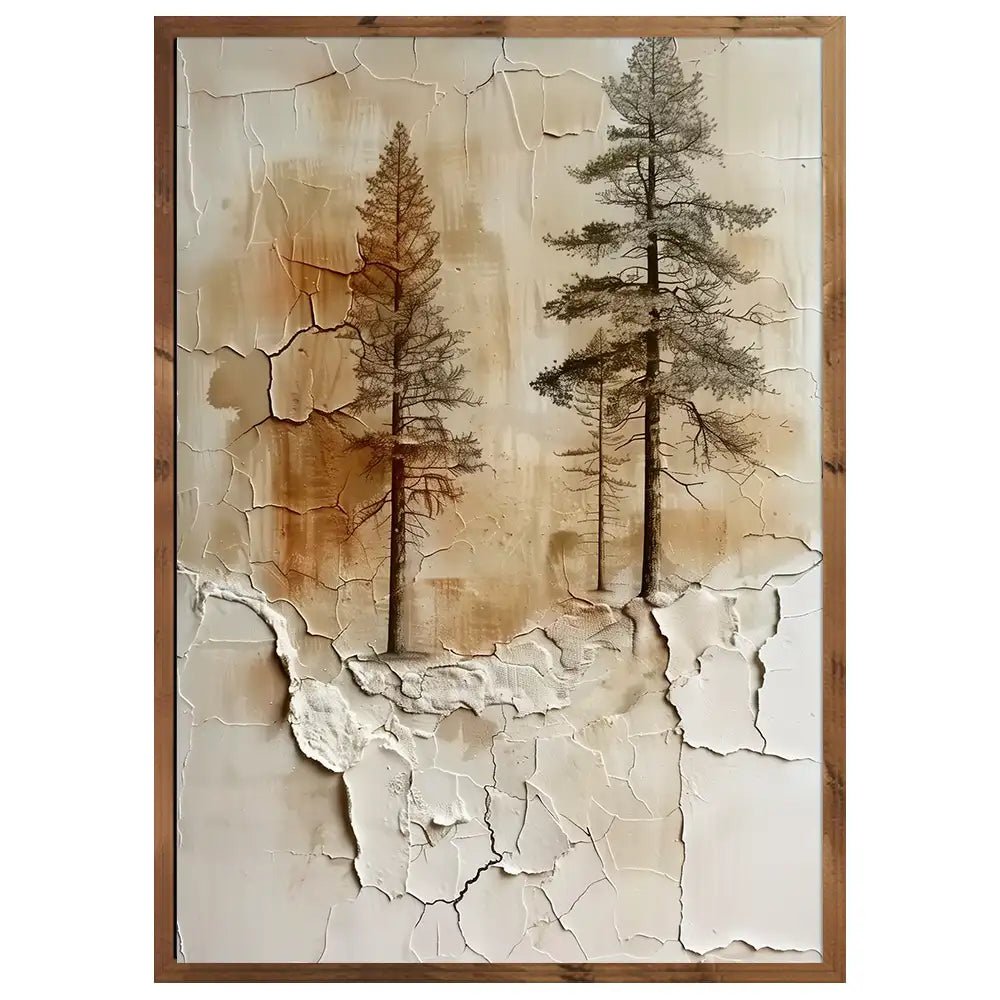 Cuadro Japandi de raíces y textura | Arte que revela el tiempo - DekoArte