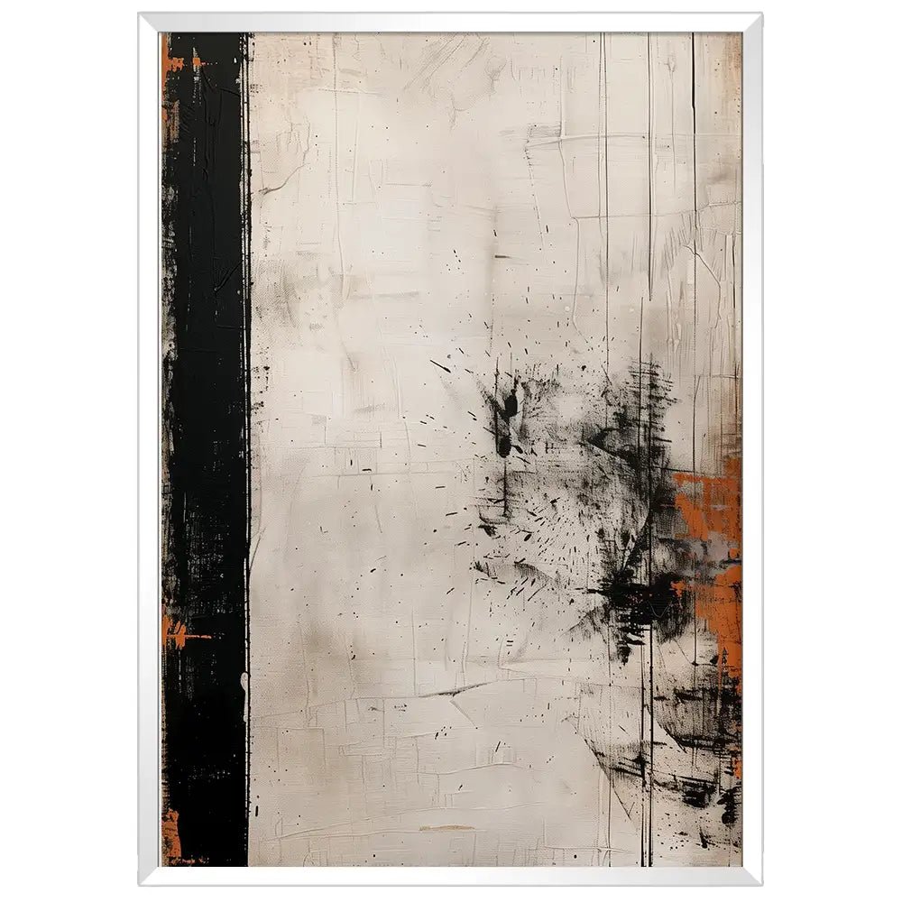 Cuadro japandi en tonos oscuros y trazos orgánicos - DekoArte