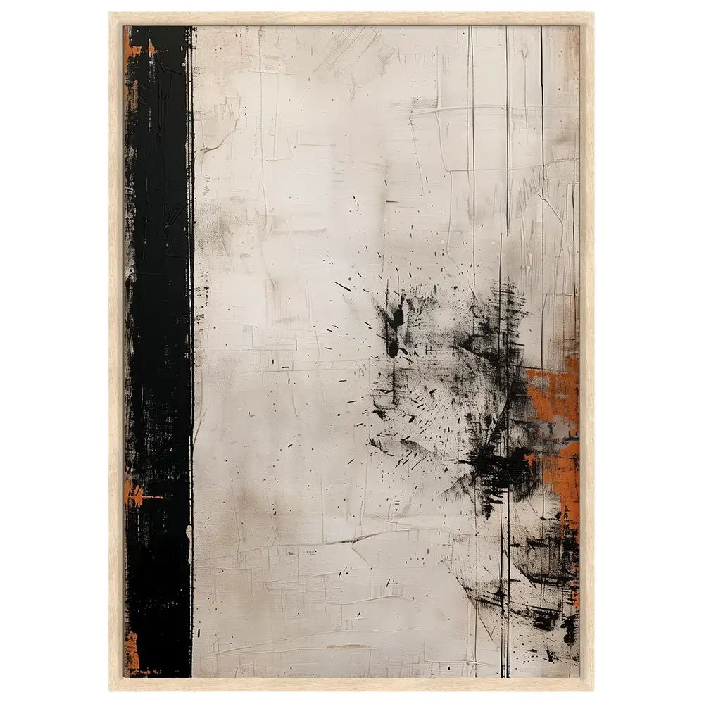 Cuadro japandi en tonos oscuros y trazos orgánicos - DekoArte