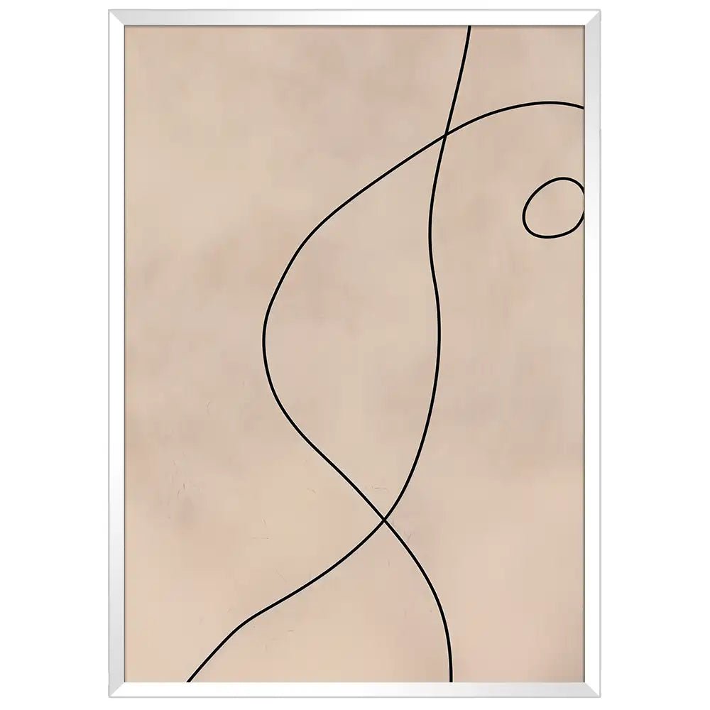 Cuadro minimalista abstracto con línea curva | Elegancia que respira - DekoArte